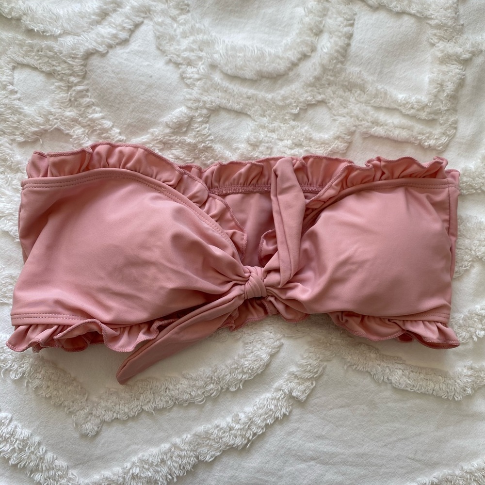 SHEIN Pink Ruffle Bikini Top